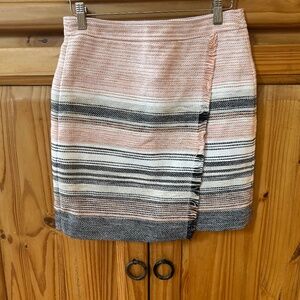 Loft Skirt Mini‎ Tweed Wrap Pink Striped Women's Size 4